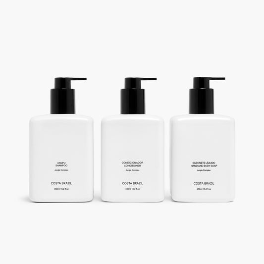 HOTEL COLLECTION SHAMPOO, CONDITIONER + SHOWER GEL